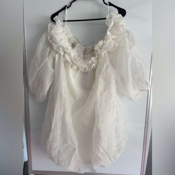 cinq a sept Dresses & Skirts - Cinq à Sept Ivory Ruffled Mini Dress